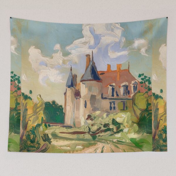 Item preview, Château Pathway | French Countryside Impressionist Painting designed and sold by CARRAANN.