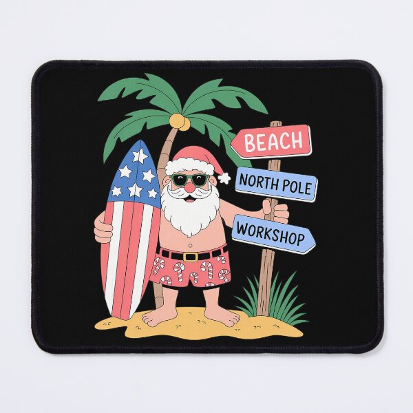 Item preview, Surfing Santa With USA Patriotic Surfboard Christmas in July designed and sold by KingsLife1994.