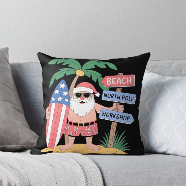 Item preview, Surfing Santa With USA Patriotic Surfboard Christmas in July designed and sold by KingsLife1994.