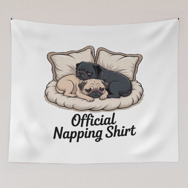 Item preview, Sleeping Pug Lover Dog Official Napping designed and sold by Vastingan.