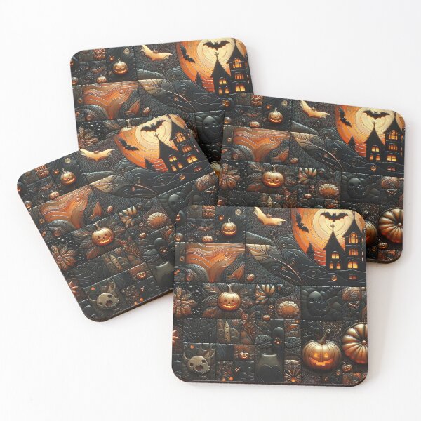 Item preview, Halloween patchwork collage illustration designed and sold by 4Seasons.