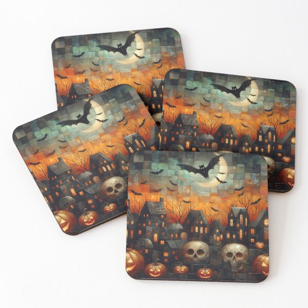 Item preview, Halloween patchwork collage illustration designed and sold by 4Seasons.
