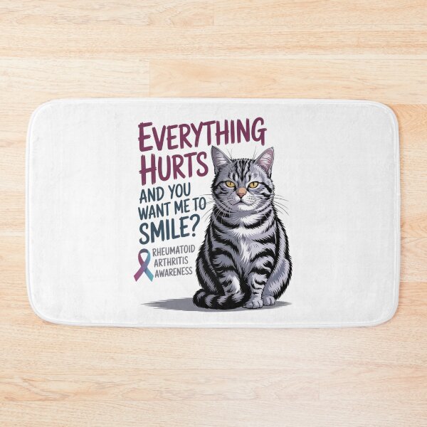 Item preview, Cat Rheumatoid Arthritis Ribbon Awareness Funny Cute designed and sold by HaileyRobel.