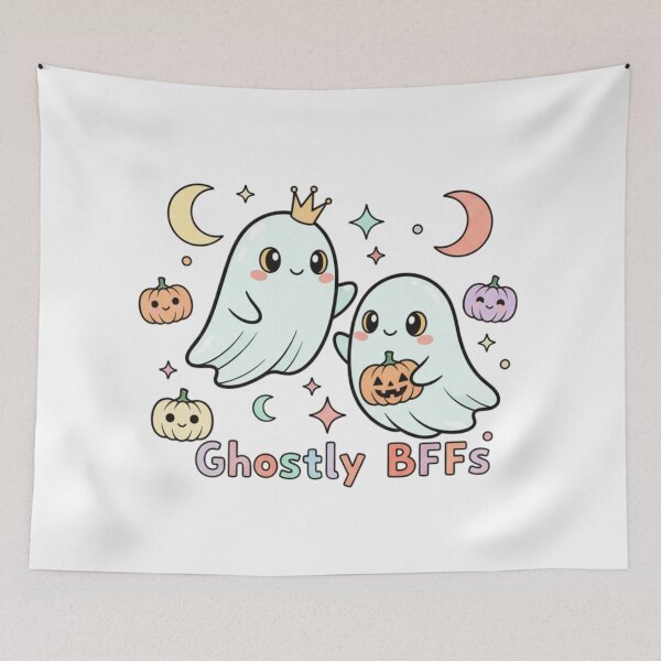 Item preview, Ghostly BFFs Halloween Illustration – Cute & Trendy for Girls designed and sold by LittleSagesGO.