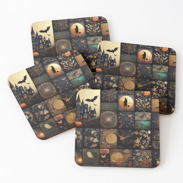 Item preview, Halloween patchwork collage illustration designed and sold by 4Seasons.