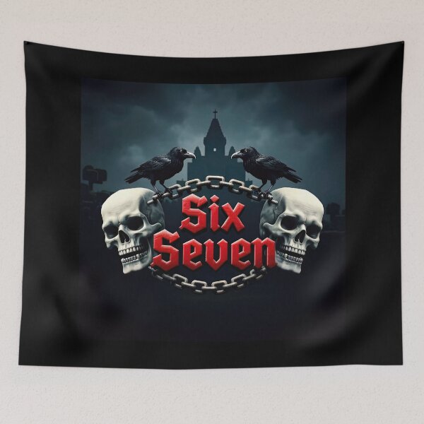 Item preview, Six Seven 6-7 Gothic Skulls & Ravens designed and sold by The Funky Sprunki.