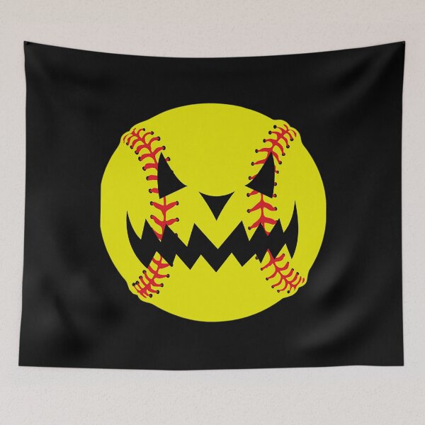Item preview, Halloween Softball Pumpkin Jack O Lantern Face  designed and sold by Stephennelsonn.