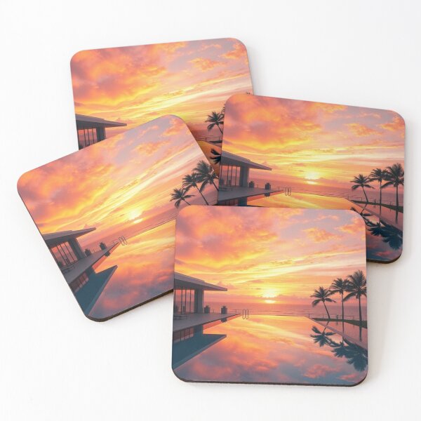 Item preview, Tropical Sunset Infinity Pool Reflection designed and sold by Vida e Arte.