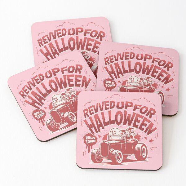 Item preview, Revved Up for Halloween – Hot Rod Witch and Ghost Design designed and sold by Automotive Art by Greg.