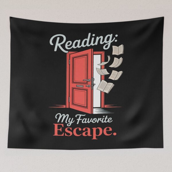Item preview, Turquoise Coral Reading My Favorite Escape Book designed and sold by ArnethiaHoward.