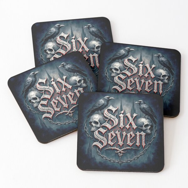 Item preview, Gothic design part II of "Six Seven" with Skulls, Chains and Ravens  designed and sold by The Funky Sprunki.