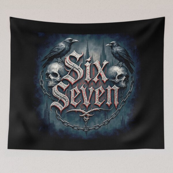 Item preview, Gothic design part II of "Six Seven" with Skulls, Chains and Ravens  designed and sold by The Funky Sprunki.
