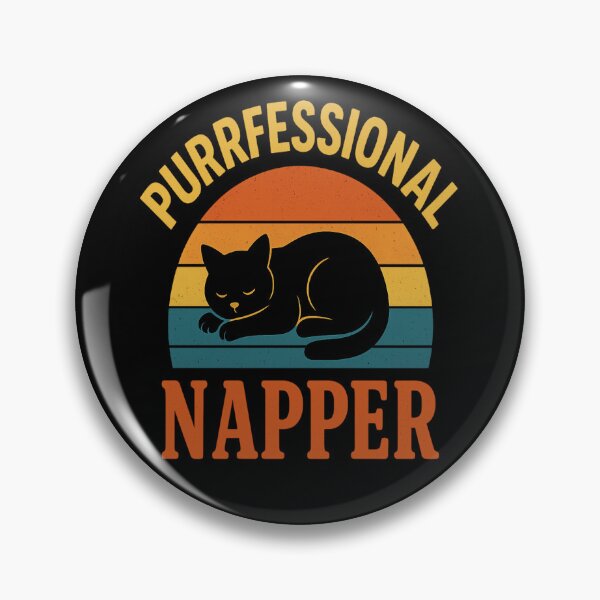 Item preview, Purrfessional Napper – Retro Vintage Cat Lover Sunset designed and sold by Redblackman.