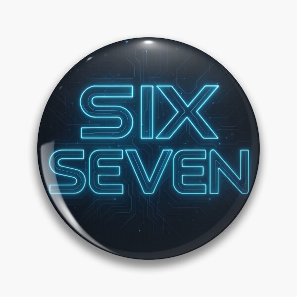 Item preview, Six Seven 6-7 Cyberpunk Neon Blue designed and sold by The Funky Sprunki.