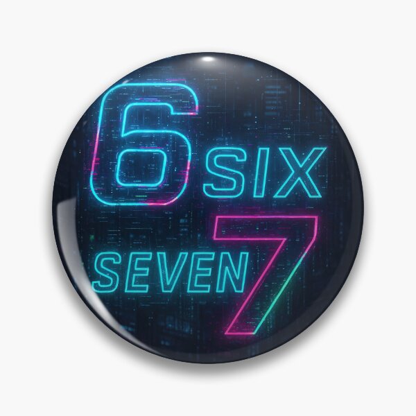 Item preview, Six Seven 6-7 Cyberpunk Neon Blue and Violet designed and sold by The Funky Sprunki.