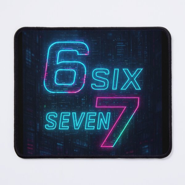 Item preview, Six Seven 6-7 Cyberpunk Neon Blue and Violet designed and sold by The Funky Sprunki.