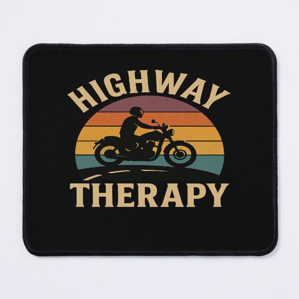 Item preview, Highway Therapy – Retro Motorcycle Rider Vintage Sunset designed and sold by Redblackman.