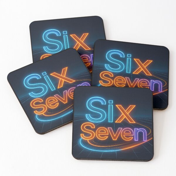 Item preview, Six Seven 6-7 Cyberpunk Neon Blue, Orange, and Violet designed and sold by The Funky Sprunki.