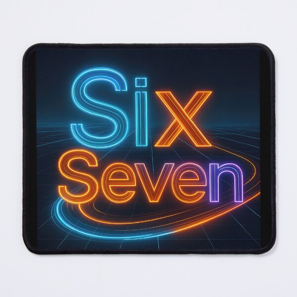 Item preview, Six Seven 6-7 Cyberpunk Neon Blue, Orange, and Violet designed and sold by The Funky Sprunki.
