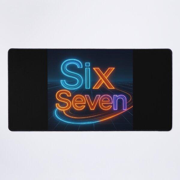 Item preview, Six Seven 6-7 Cyberpunk Neon Blue, Orange, and Violet designed and sold by The Funky Sprunki.