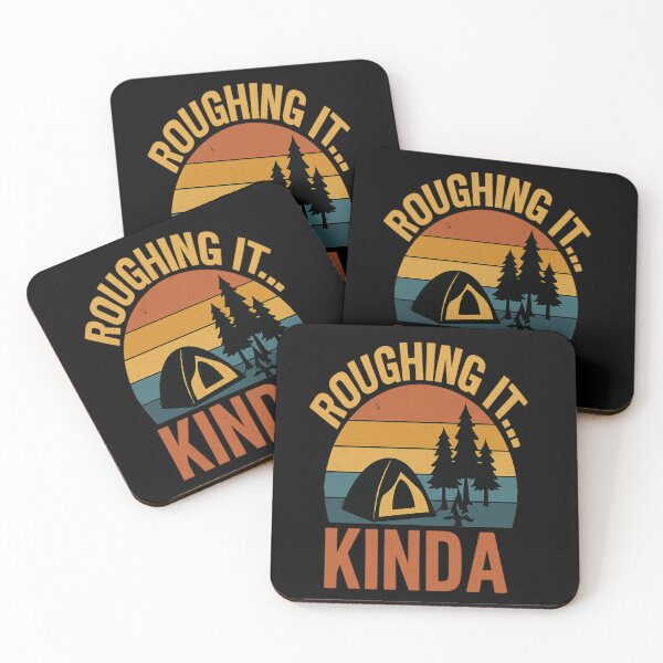 Item preview, Roughing It… Kinda | Funny Camping Retro Sunset designed and sold by Redblackman.