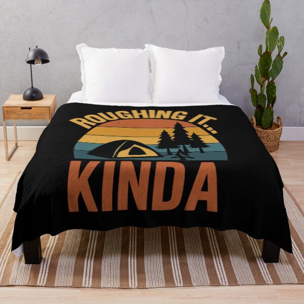 Item preview, Roughing It… Kinda | Funny Camping Retro Sunset designed and sold by Redblackman.