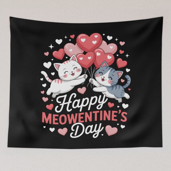 Item preview, Happy Meowentine's Day Funny Cute Cat Lover Valentine's Day designed and sold by ValerieRodrigue.