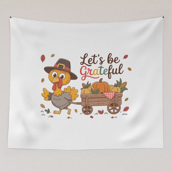 Item preview, Let's be Grateful Turkey Thanksgiving designed and sold by ValerieRodrigue.