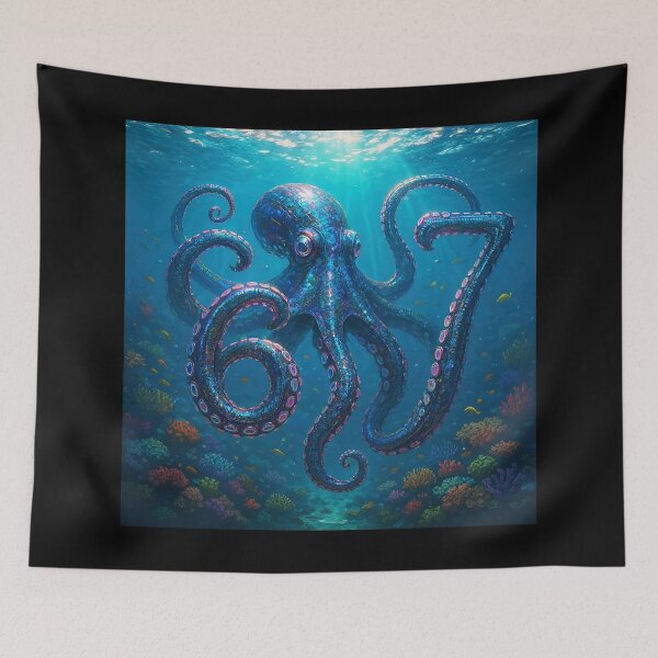 Item preview, Six Seven 6-7 Octopus Blue designed and sold by The Funky Sprunki.