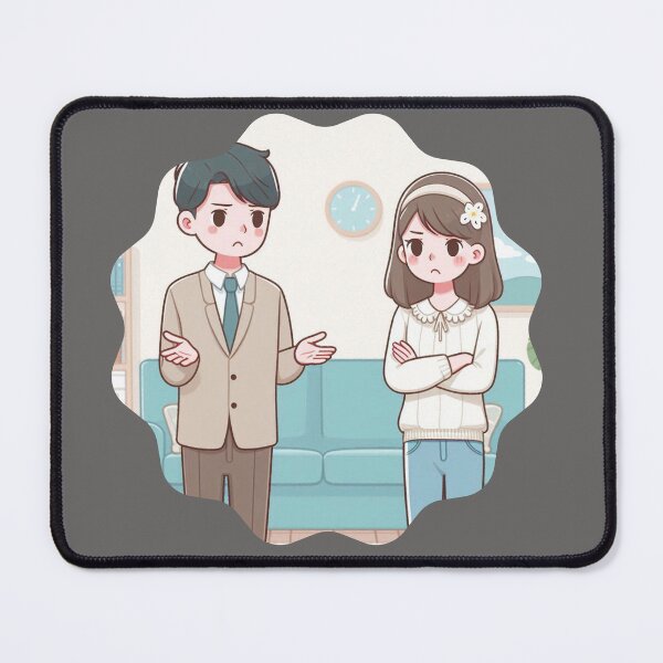 Item preview, What Did I Say Now? Couple Humor and Misunderstandings | Kawaii Discussion Illustration designed and sold by DibuHumor.