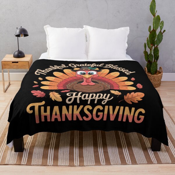 Item preview, Thankful Grateful Blessed Thanksgiving Turkey designed and sold by PeteHomenick.