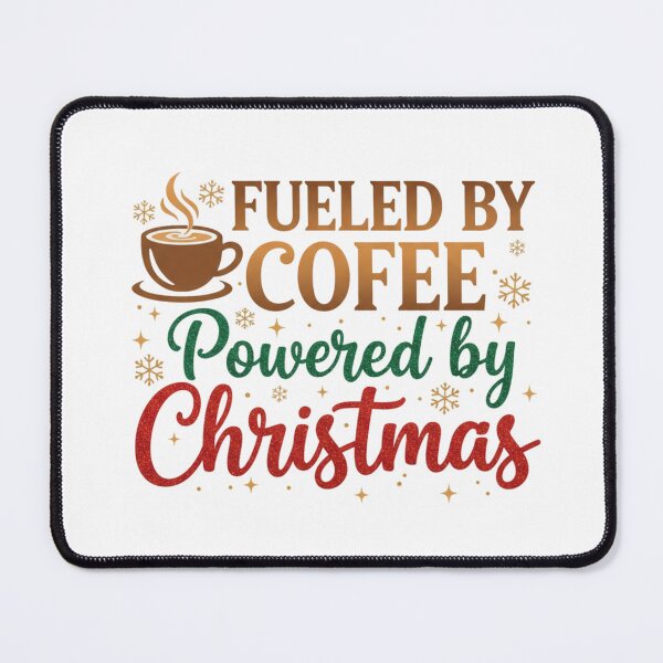 Item preview, Fueled By Coffee Powered By Christmas. Funny Holiday Quote designed and sold by Aarvya Fashion Club ( A.F.C ).