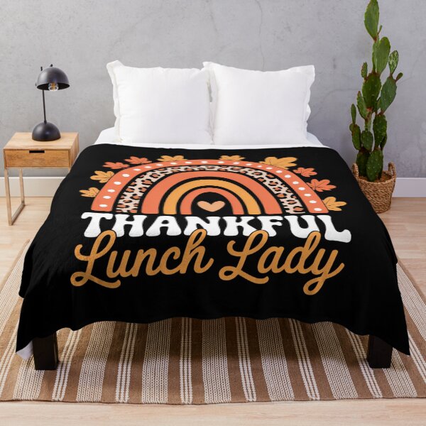 Item preview, Thankful Lunch Lady Rainbow Leopard Print Women Thanksgiving designed and sold by PeteHomenick.