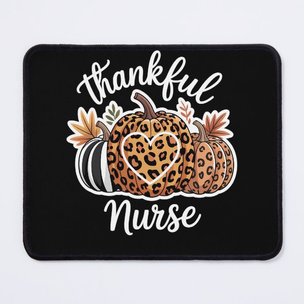 Item preview, Thankful Nurse Leopard Plaid Pumpkin Thanksgiving Day Nurse designed and sold by PeteHomenick.