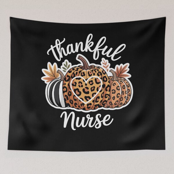 Item preview, Thankful Nurse Leopard Plaid Pumpkin Thanksgiving Day Nurse designed and sold by PeteHomenick.