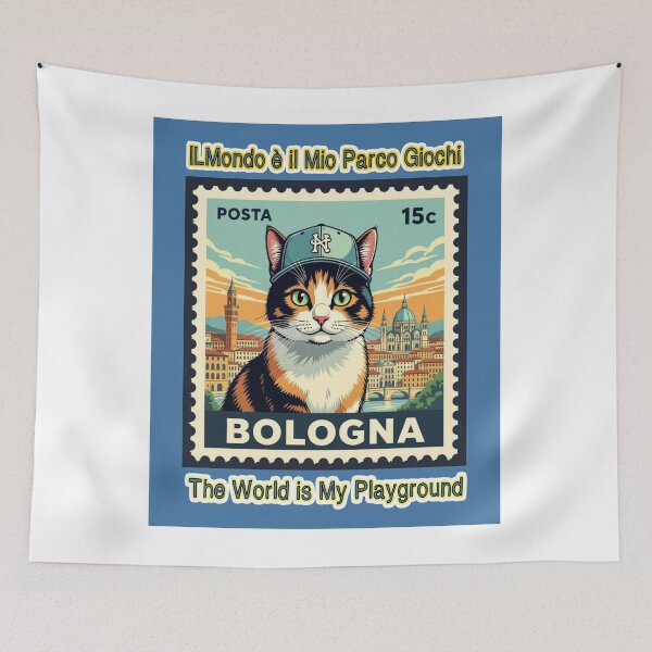 Item preview, Calico Cat, The World is My Playground Stamp Illustration T-shirt designed and sold by craftybegonia.