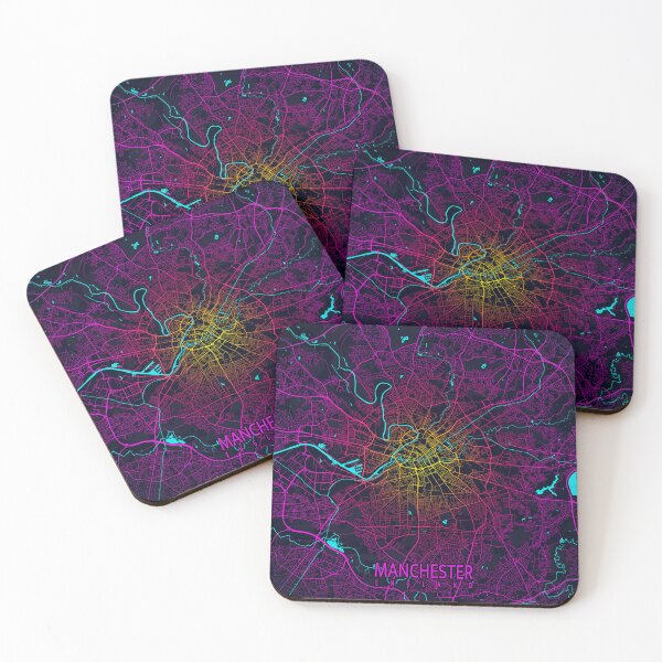 Item preview, Manchester City Map of England - Neon designed and sold by deMAP.