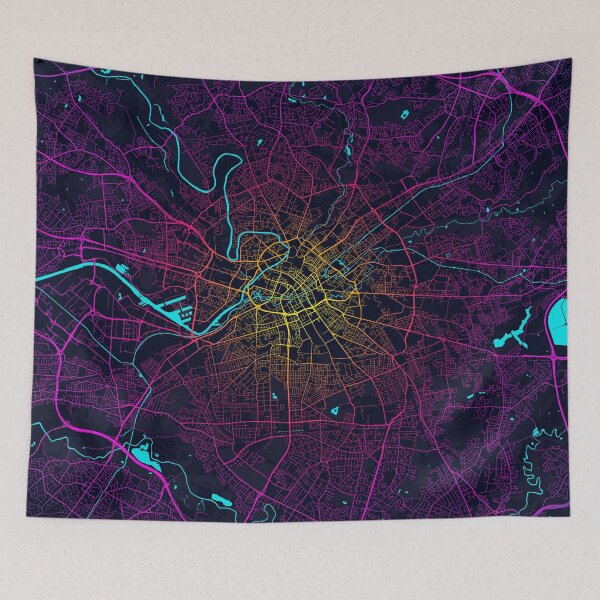 Item preview, Manchester City Map of England - Neon designed and sold by deMAP.