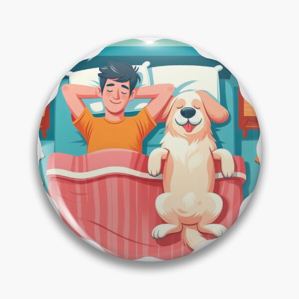 Item preview, Sleeping with My Best Friend: Happy Dog in Bed | Animal Comfort and Love Illustration designed and sold by DibuHumor.