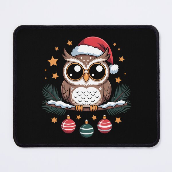 Item preview, Cute Christmas Owl with Santa Hat – Funny Kawaii Holiday Design designed and sold by ColorSplash123.