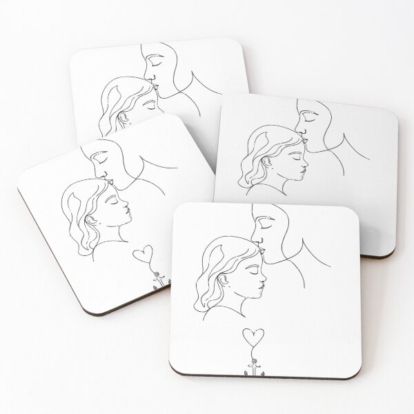 Item preview, Forehead Kiss Continuous Line Art designed and sold by VIOvISByVIOLETA.