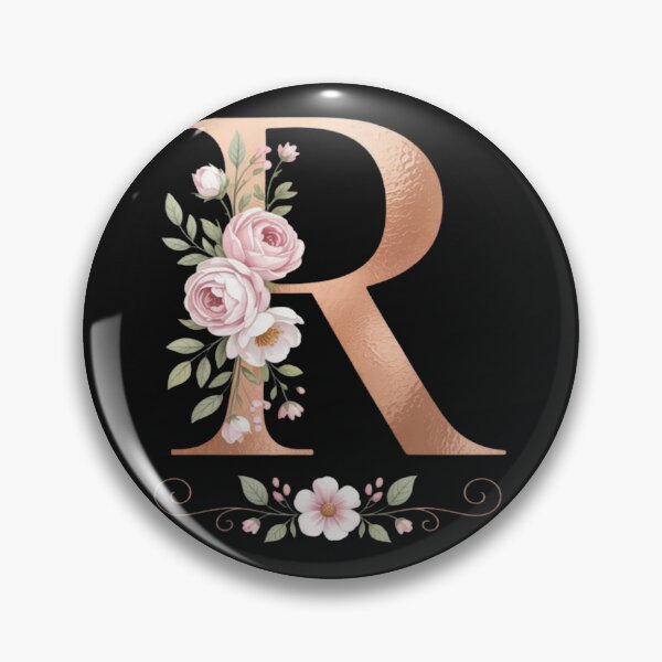 Item preview, WOMENS LETTER 'R' INITIAL WATERCOLOR DUSTY PINK ROSE FLOWER designed and sold by CraftyCuttable.