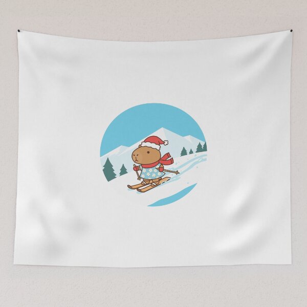 Item preview, Cute Capybara Skiing in Winter designed and sold by holywarter.