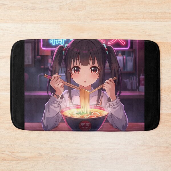 Item preview, Anime Girl Eating Ramen designed and sold by Redblack123.