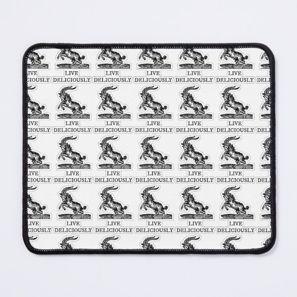 Item preview, “Live Deliciously” Gothic Goat Sticker designed and sold by Redbabbleseller.