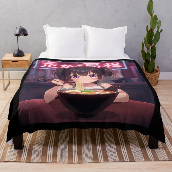Item preview, Anime Girl Eating Ramen designed and sold by Redblack123.