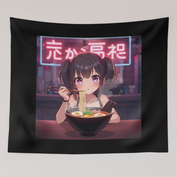 Item preview,  Anime Girl Eating Ramen designed and sold by Redblack123.