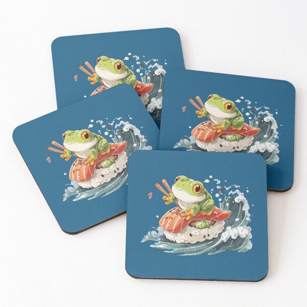 Item preview, Surfing Sushi Frog designed and sold by ArgentoArt.