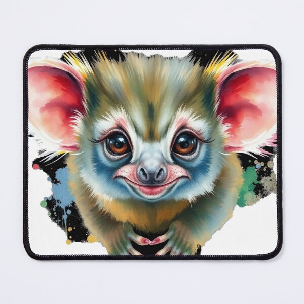 Item preview, Cute Kawaii Lemur Portrait - Whimsical Blue Faced Primate Illustration with Big Ears, Vibrant Pop Art Style designed and sold by EllDAV777.