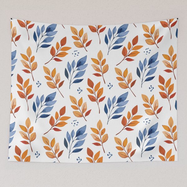 Item preview, Autumn and Navy Leaf Pattern – Bold Botanical Fall Design designed and sold by Mo & Ko Design.